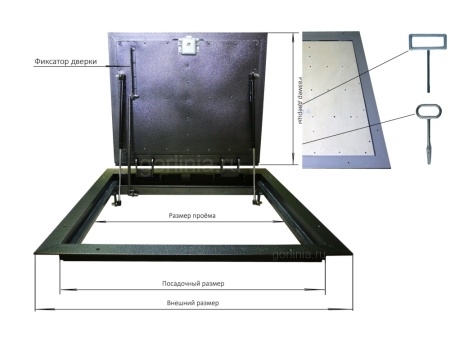 Напольный люк Стелс-У 800х1900п уголок утепленный образец